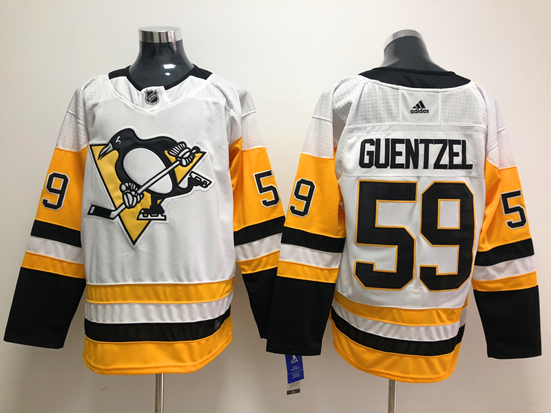 Men's Pittsburgh Penguins Jake Guentzel #59 White Jersey